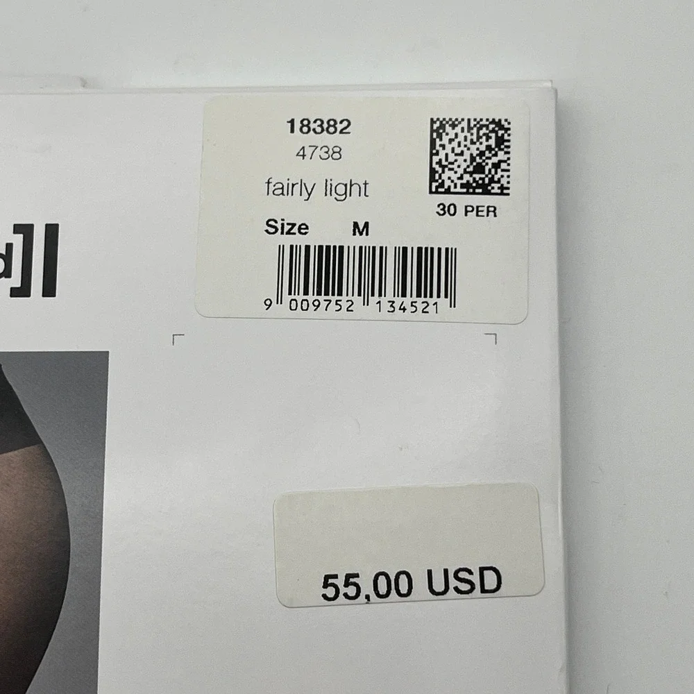 Wolford Tights Womens M‎ Black & Fairly Light Individual 10 Ultra Sheer Mat 2 Pk
